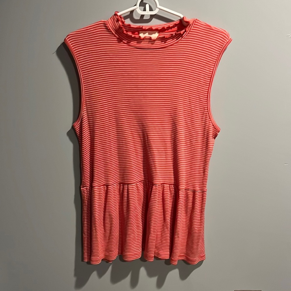 t.la mock turtleneck striped sleeveless peplum